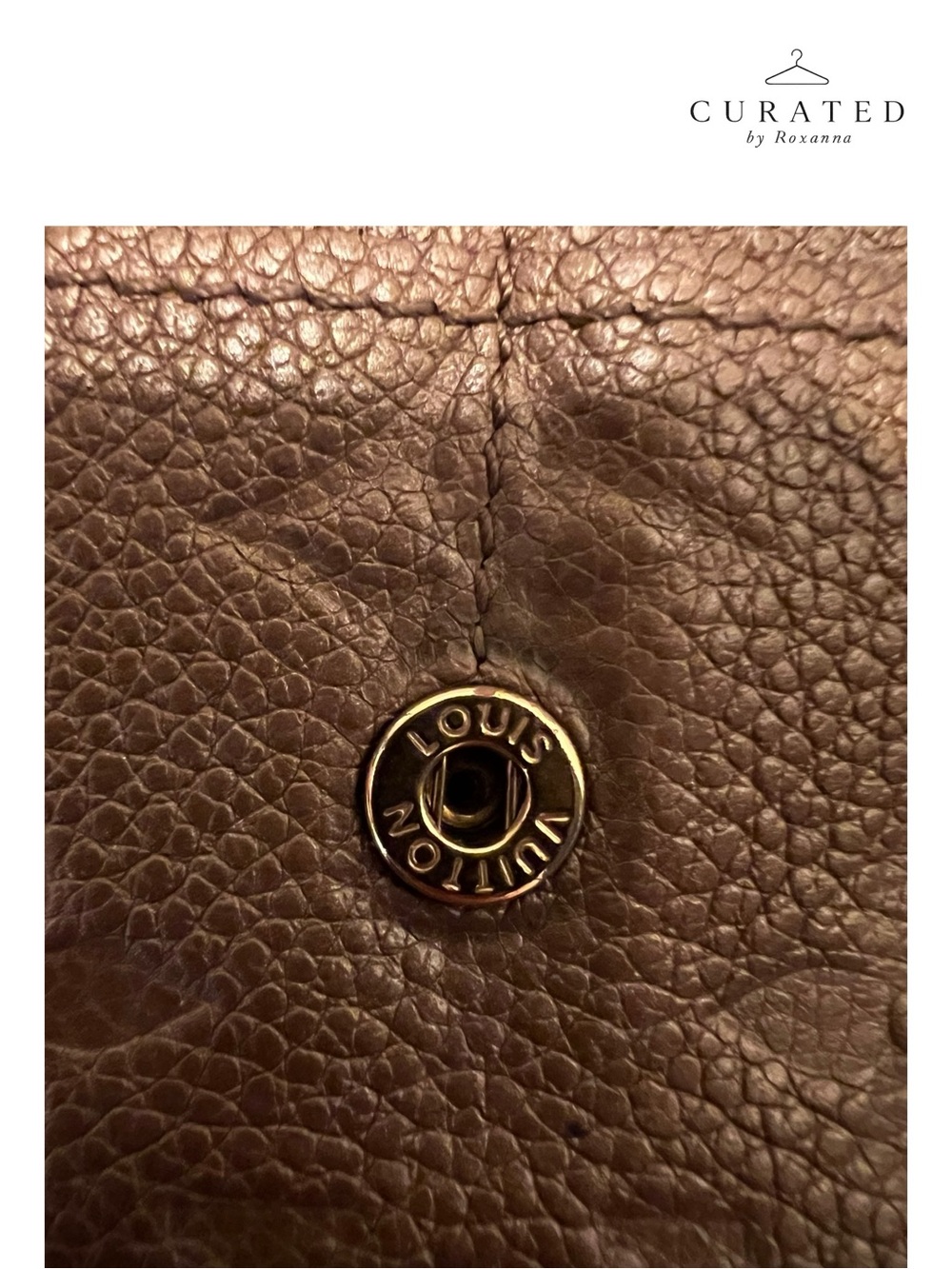 Louis Vuitton Monogram Empreinte Sarah Wallet Taupe + COA & Box - Picture 9 of 15